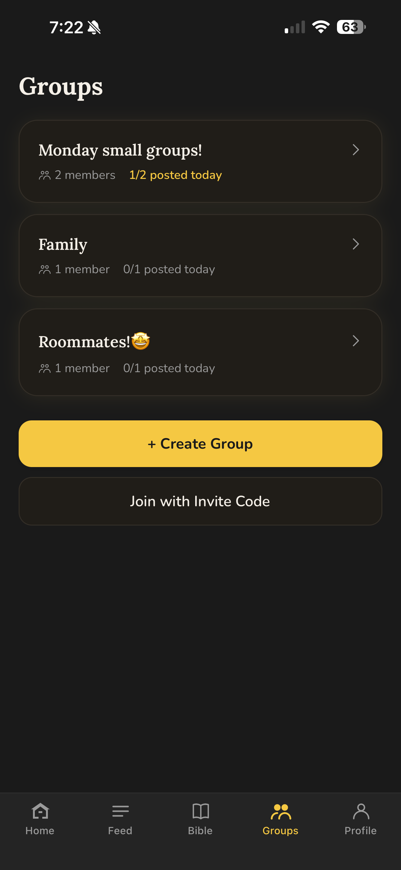 Accountability groups screen
